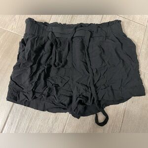 Rayon Tie Black Women's Shorts